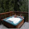 Private hot tub on back deck